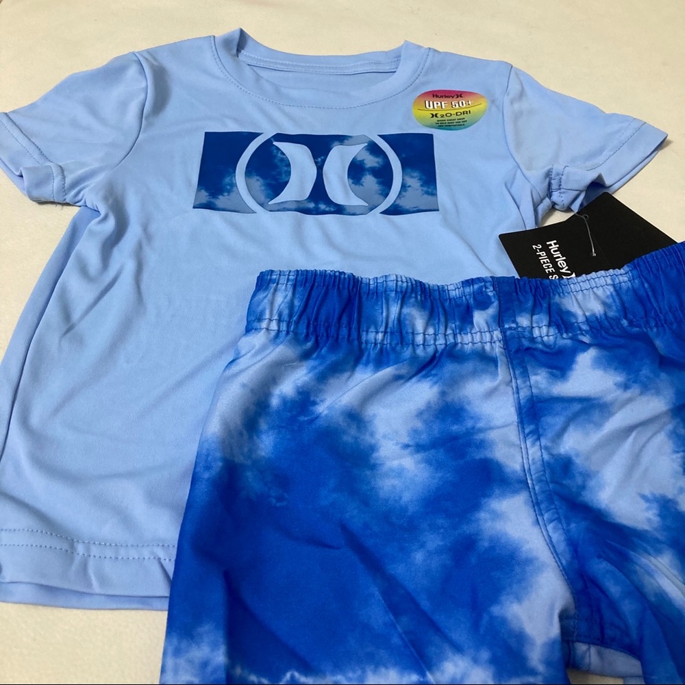 Hurley cute blue tie-dye UPF50+ active shorts set 4058 - Picture 7 of 8